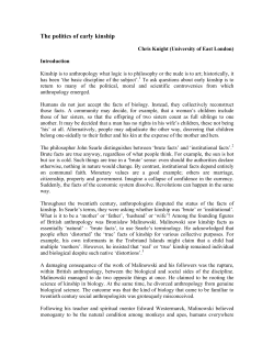 The politics of early kinship