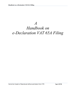 Handbook on e-Declaration VAT-65A Filling