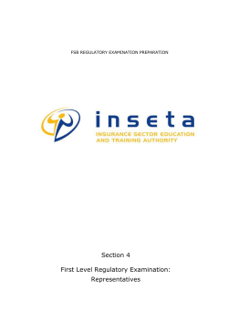 Section 4 First Level Regulatory Examination: Representatives