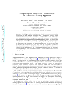 Morphological Analysis as Classification: an Inductive