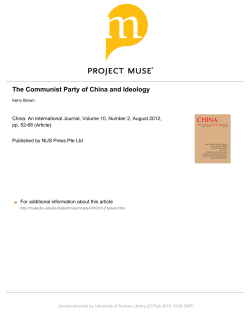 The Communist Party of China and Ideology