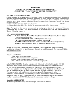 syllabus science 100 - University of the Virgin Islands