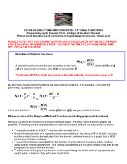 Rational Functions