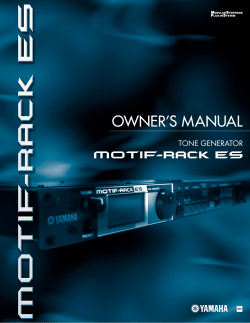 MOTIF-RACK ES Owner`s Manual