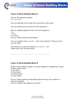 Tower of Hanoi Building Blocks