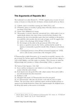 The Arguments of Republic Bk I