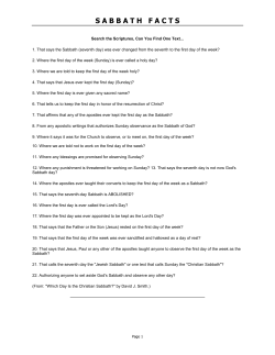 Sabbath Facts - Friday, Sunset