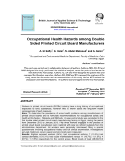 Occupational Health Hazards among Double Sided Printed Circuit