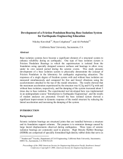 Development of a Friction Pendulum Bearing Base Isolation System