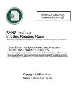 Cyber Threat Intelligence Uses, Successes and