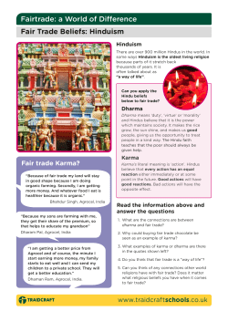Fairtrade Beliefs: Hinduism KS2 worksheet.