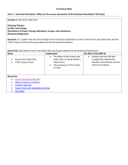 Curriculum Map Unit 2 &ndash; American Revolution
