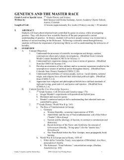 GENETICS AND THE MASTER RACE