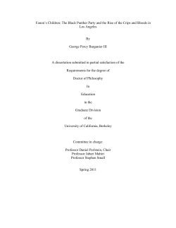 Fanon`s Children: The Black Panther Party and the Rise of the Crips