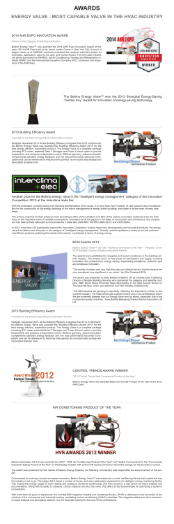 awards - Belimo Actuators Ltd