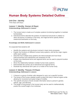 Human Body Systems Detailed Outline
