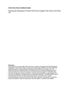 Joint Waste Owner Funding Formula: Financing the Mgmt