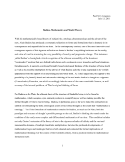 Badiou, Mathematics, and Model Theory