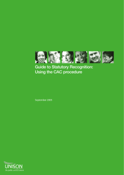 Guide to Statutory Recognition: Using the CAC procedure