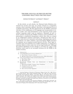 the rise and fall of private sector unionism: what next for the nlra?