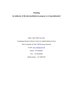 Flanking An indicator of dis-intermediation in progress or of