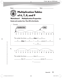 Multiplication Tables of 6, 7, 8, and 9