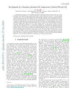Development of a relaxation calorimeter for temperatures between