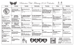 Britonian Club February 2016 Calendar