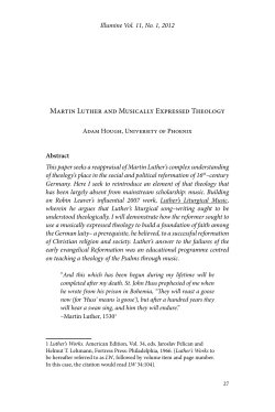 Martin Luther and Musically Expressed Theology