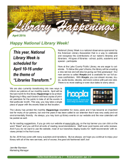 Library Happenings - Lake County Public Library