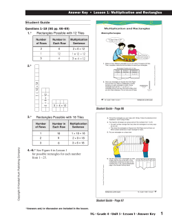 Answer Key &bull; Lesson 1: Multiplication and Rectangles