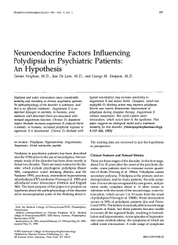Neuroendocrine Factors Influencing Polydipsia in