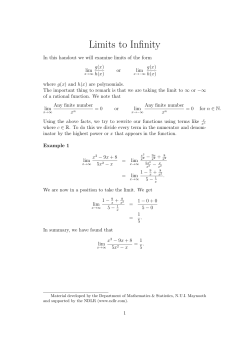 Limits to Infinity - Maths Support Centre