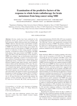 Examination of the predictive factors of the response to whole brain