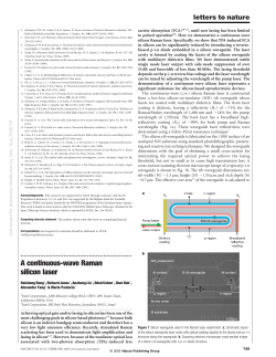 A continuous-wave Raman silicon laser