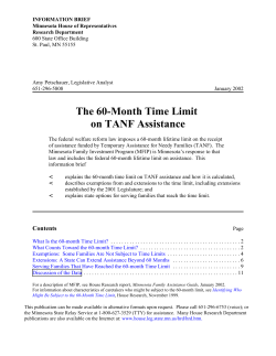 The 60-Month Time Limit on TANF Assistance