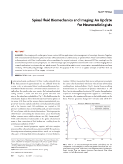 Spinal Fluid Biomechanics and Imaging: An Update for