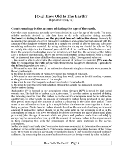 How Old Is The Earth?