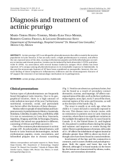 Diagnosis and treatment of actinic prurigo