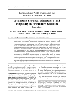 Production systems, inheritance, and inequality in premodern societies