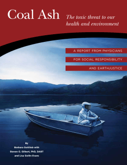 Coal Ash - Physicians for Social Responsibility