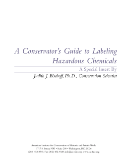 A Conservator`s Guide to Labeling Hazardous Chemicals