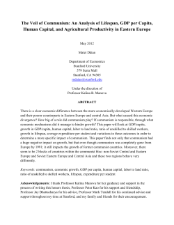 The Veil of Communism: An Analysis of Lifespan, GDP