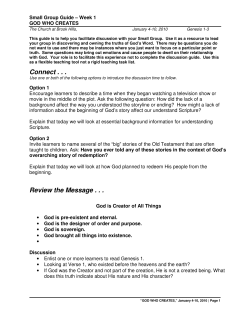 Small Group Discussion - The Radical Experiment