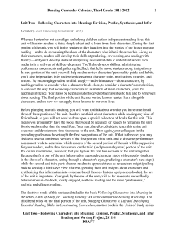 3rd Grade Reading Unit 02 Following Characters into Meaning