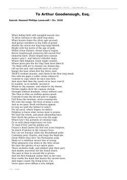 To Arthur Goodenough, Esq. - Magyar HP Lovecraft Port&aacute;l