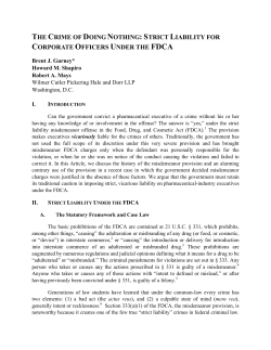 the crime of doing nothing: strict liability for corporate