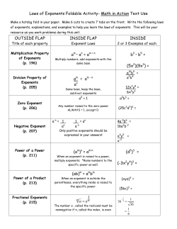 Laws of Exponents Foldable Activity