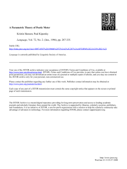 A Parametric Theory of Poetic Meter