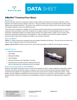 AlBeMet&reg; Technical Fact Sheet